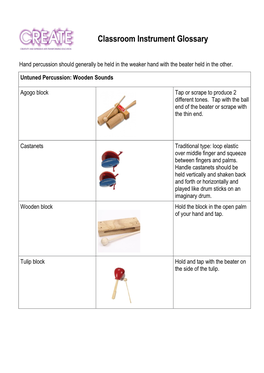 Classroom Instrument Glossary