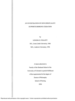 An Investigation of How Spirituality Supports Smoking Cessation