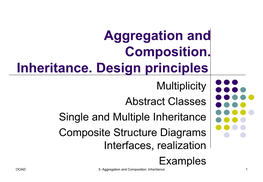 Aggregation and Composition. Inheritance