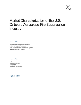 Market Characterization of the U.S. Onboard Aerospace Fire Suppression Industry