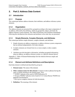 2. Part 2: Address Data Content