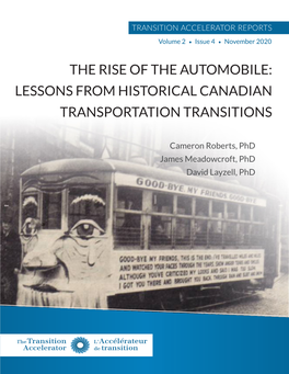 The Rise of the Automobile: Lessons from Historical Canadian Transportation Transitions