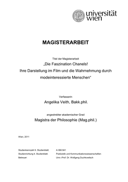 Magisterarbeit