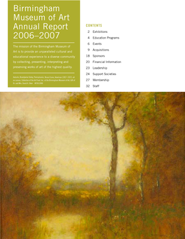 Birmingham Museum of Art Annual Report 2006–2007