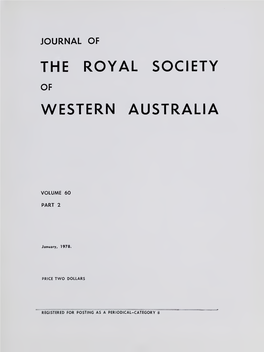 Journal of the Royal Society of Western Australia