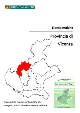 Elenco Malghe Provincia Di Vicenza