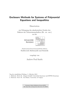 Enclosure Methods for Systems of Polynomial Equations and Inequalities