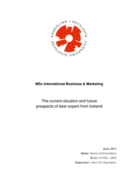 The Current Situation and Future Prospects of Beer Export from Iceland