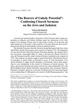 Confessing Church Sermons on the Jews and Judaism