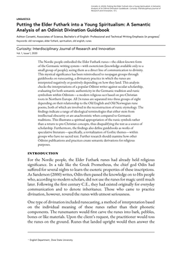 Putting the Elder Futhark Into a Young Spiritualism: a Semantic Analysis of an Odinist Divination Guidebook