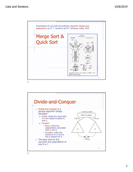 Merge Sort & Quick Sort Divide-And-Conquer