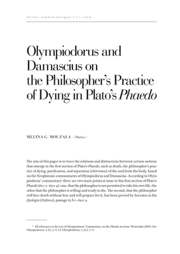 Olympiodorus and Damascius on the Philosopher's Practice of Dying In