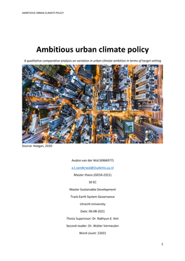 Ambitious Urban Climate Policy