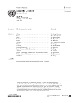 S/PV.8790 International Residual Mechanism for Criminal Tribunals 08/06/2021