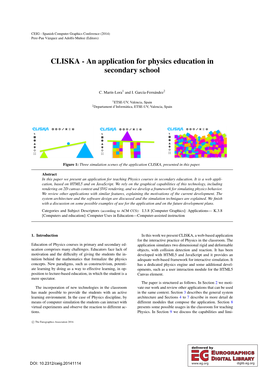 CLISKA - an Application for Physics Education in Secondary School