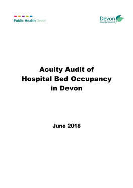 Acuity Audit of Hospital Bed Occupancy in Devon, 2018