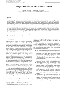 The Dynamics of Heat Lows Over Flat Terrain