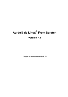 Au-Delà De Linux from Scratch