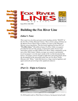 Building the Fox River Line