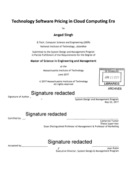 Technology Software Pricing in Cloud Computing Era