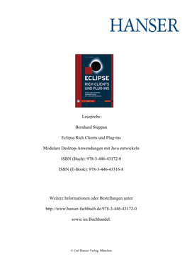 Leseprobe Bernhard Steppan Eclipse Rich Clients Und Plug-Ins Modulare