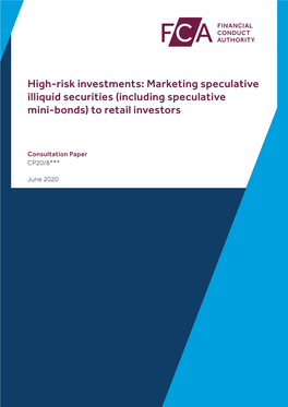 CP20/8: High-Risk Investments: Marketing Speculative Illiquid