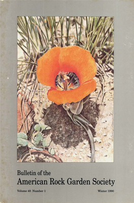 Calochortus Kennedyi Our Cover Is a Painting by Carolyn Crawford of Arvada, Colorado