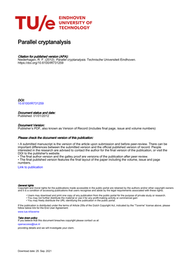 Parallel Cryptanalysis