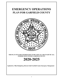 Emergency Operations Plan for Garfield County