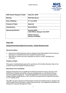 Glasgow North East Outline Business