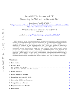 From Restful Services to RDF: Connecting the Web and the Semantic Web