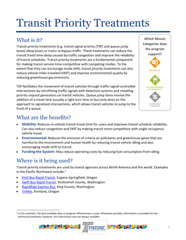 Transit Priority Treatments
