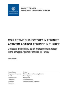 Collective Subjectivity in Feminist Activism Against