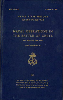 Naval Operations in the Battle of Crete