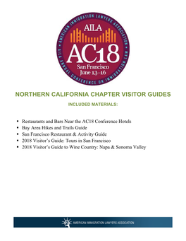 Northern California Chapter Visitor Guides Included Materials