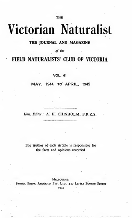 THE Victorian Naturalist