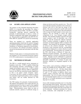 Photoionization Detector (Pid) Hnu #2114