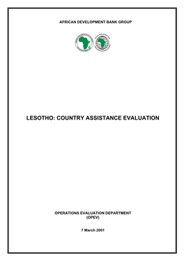 Lesotho: Country Assistance Evaluation