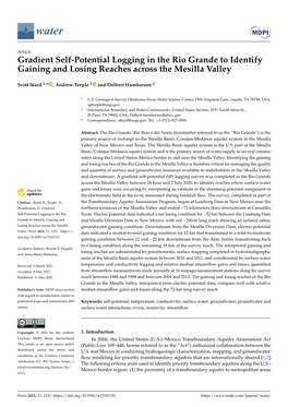 Gradient Self-Potential Logging in the Rio Grande to Identify Gaining and Losing Reaches Across the Mesilla Valley