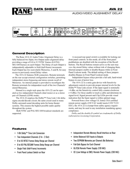 Ava 22 Data Sheet