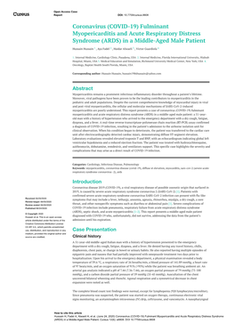 Coronavirus (COVID-19) Fulminant Myopericarditis and Acute Respiratory Distress Syndrome (ARDS) in a Middle-Aged Male Patient