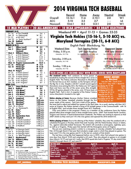 2014 Virginia Tech Baseball