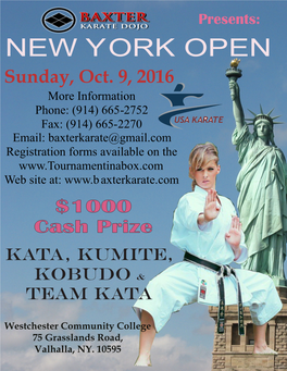 NEW YORK OPEN Sunday, Oct