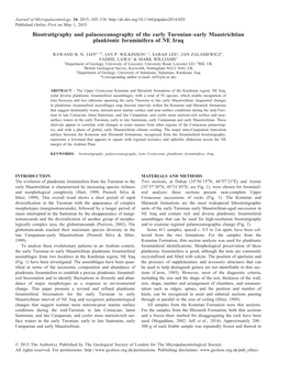 Biostratigraphy and Palaeoceanography of the Early Turonian–Early Maastrichtian Planktonic Foraminifera of NE Iraq