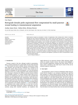 Retrograde Dorsalis Pedis Angiosomal Flow Compromised by Small