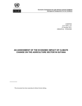 The Impact of Climate Change on Agriculture in Guyana