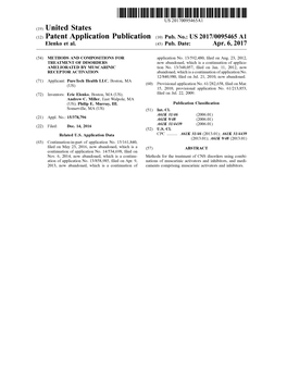 (12) Patent Application Publication (10) Pub. No.: US 2017/0095465 A1 Elenko Et Al