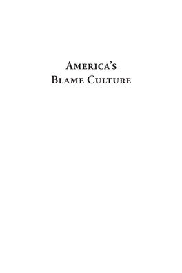 America's Blame Culture