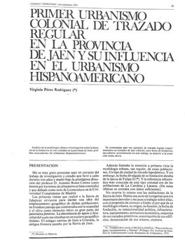 Primer Urbanismo Colonial De Trazado R1:Gli,Ar E\La Provincl& De Jaen