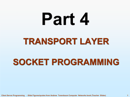 Transport Layer Socket Programming